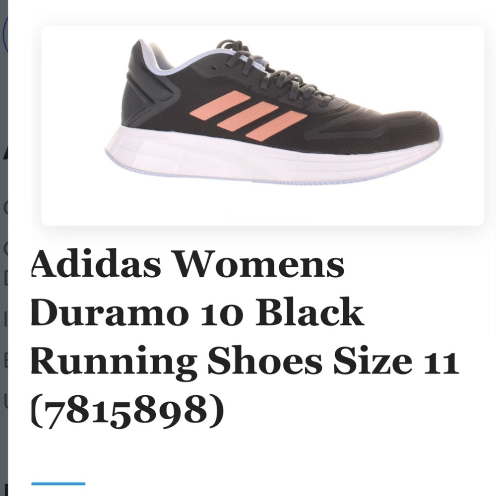 Adidas Black and Pink Duramo 10 size 11
